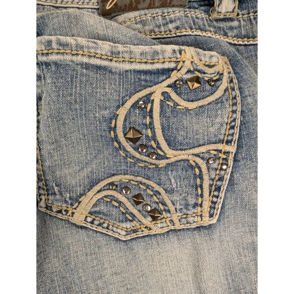 Seven7 Shorts Women's 20 Stretch Denim Mid-Rise Distressed Blue Cotton - Picture 9 of 12